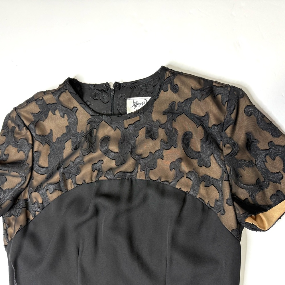 Jeffery & Douva Elegant Black Lace Dress Size 10 - Picture 3 of 5